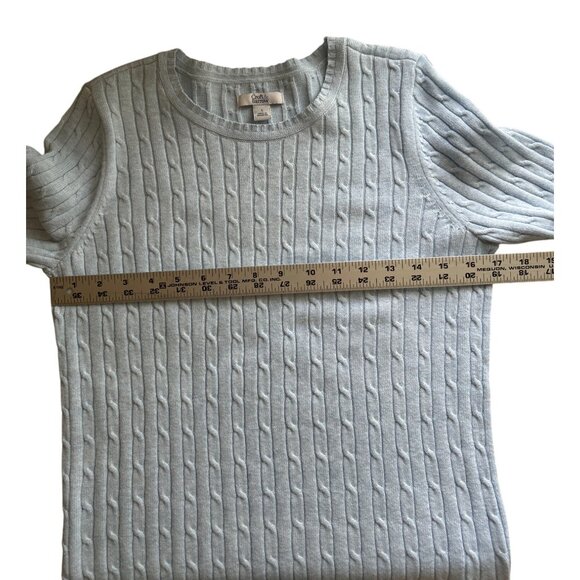 Croft & Barrow Light Blue Cable Knit Sweater Womens Size Small - Picture 5 of 6